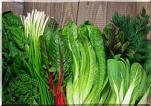 Green leafy vegetables.