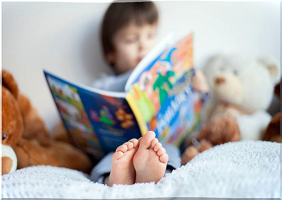 Child reading.