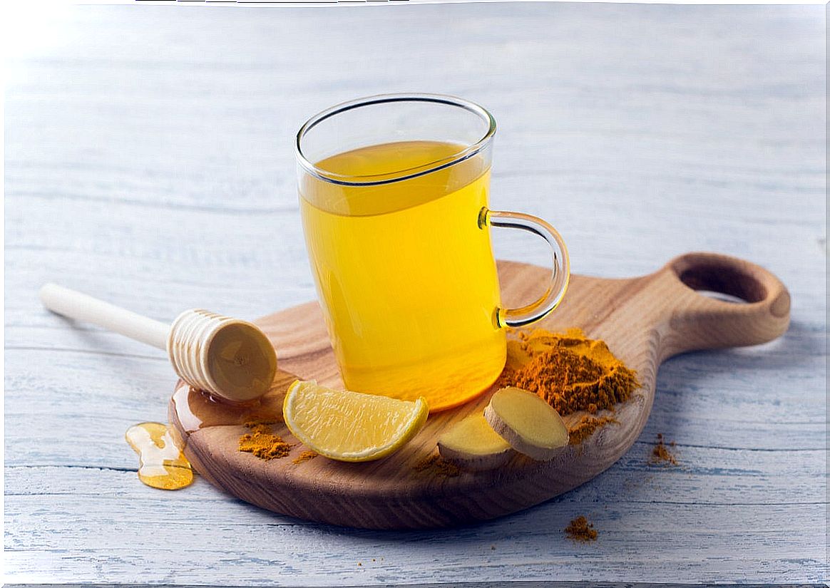 Turmeric tea infusion.