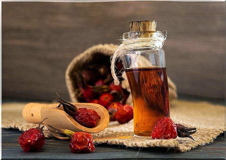 Rosehip essential oil.