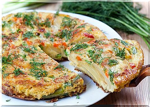 Potato and vegetable omelette