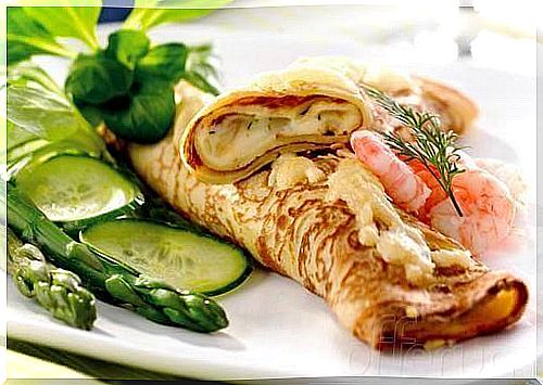 Shrimp crepes